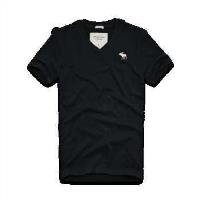 heren abercrombie and fitch v-hals korte tees wit moose logo donkere marineblauw Overhemd Knutselen 38quz457